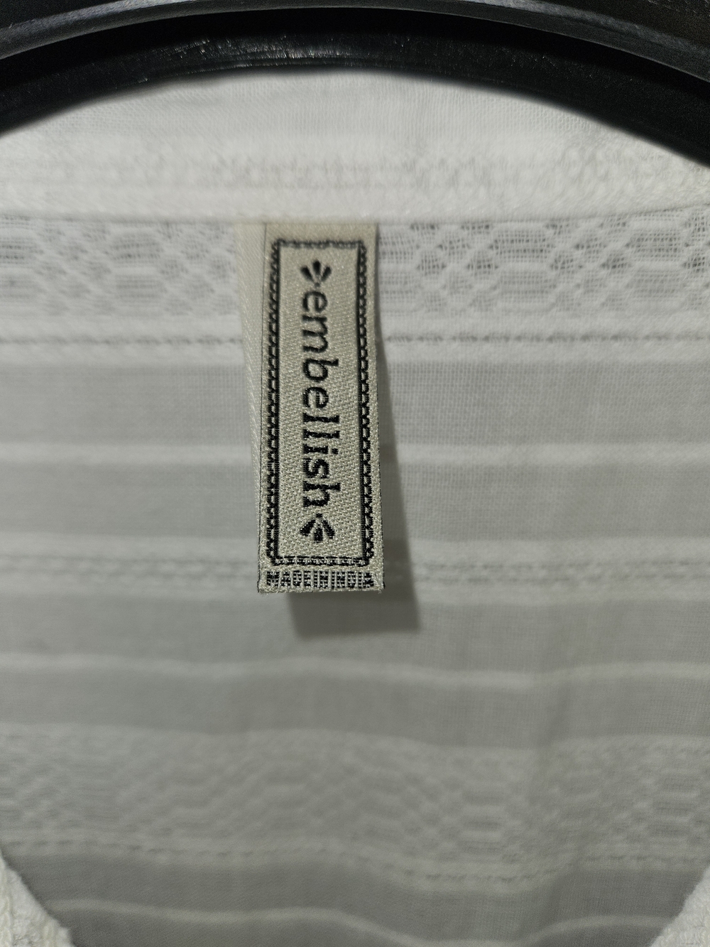 Embellish - White Textured Button-Front Top - Picture 2 of 8